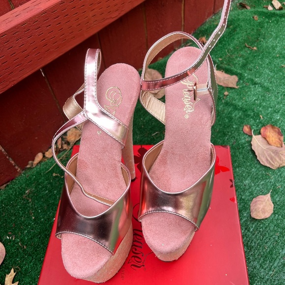 Pleaser Flamingo Glitter High Heels - Picture 5 of 5